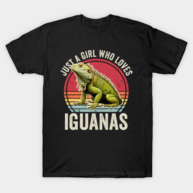 Just A Girl Who Loves Iguanas Funny Iguana T-Shirt by Visual Vibes